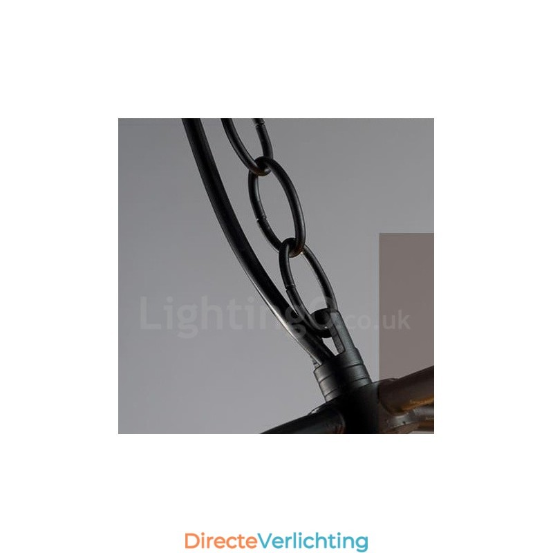 6-lichts metalen bolvormige vintage hanglamp
