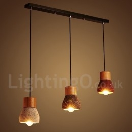 Moderne eigentijdse 1-lichts houten betonnen hanglamp