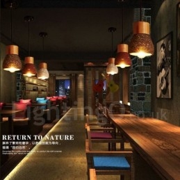 Moderne eigentijdse 1-lichts houten betonnen hanglamp