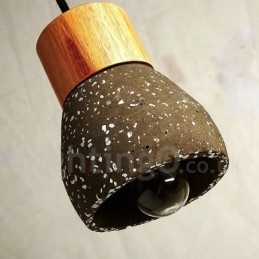 Moderne eigentijdse 1-lichts houten betonnen hanglamp