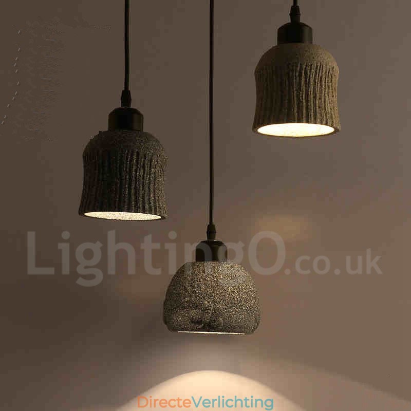 Retro Vintage Houten Beton Hanglamp