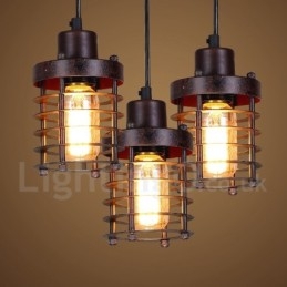 1 lichts retro vintage koperen hanglamp