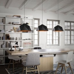Zwarte 1-lichts moderne, eigentijdse hanglamp