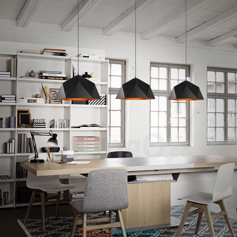 Zwarte 1-lichts moderne, eigentijdse hanglamp