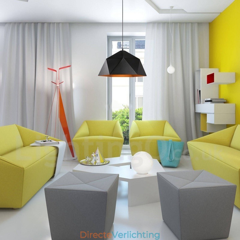 Zwarte 1-lichts moderne, eigentijdse hanglamp