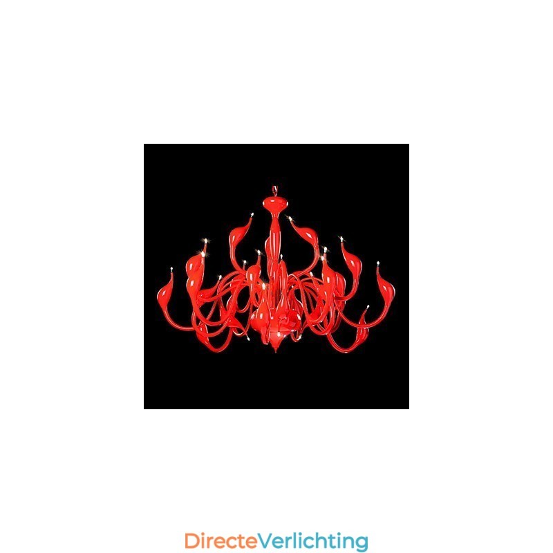 Moderne kroonluchterlamp 24 lampen G4 rood schilderij