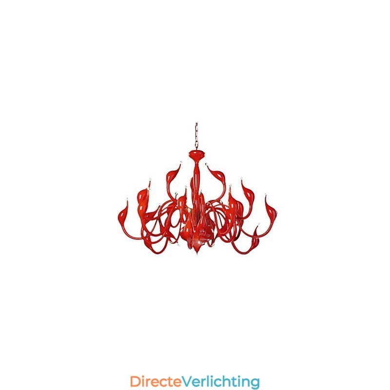 Moderne kroonluchterlamp 24 lampen G4 rood schilderij