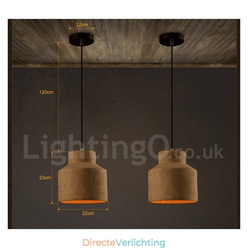 Moderne, eigentijdse betonnen hanglamp met één licht