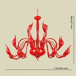 Moderne kroonluchterlamp 24 lampen G4 rood schilderij