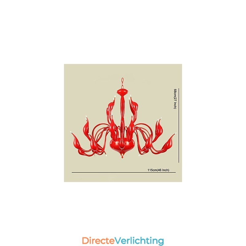 Moderne kroonluchterlamp 24 lampen G4 rood schilderij