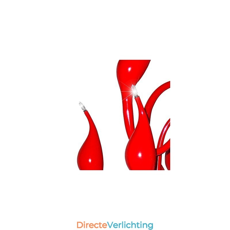 Moderne kroonluchterlamp 24 lampen G4 rood schilderij