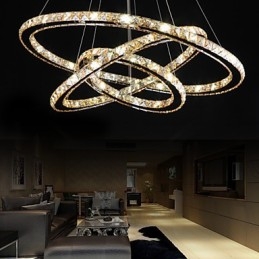 Plafondverlichting met modieuze ringvormige kristallen plafondlamp
