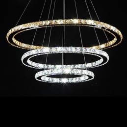 Plafondverlichting met modieuze ringvormige kristallen plafondlamp