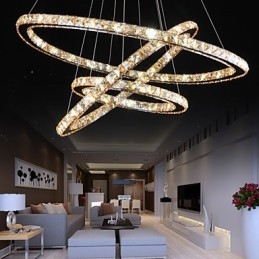 Plafondverlichting met modieuze ringvormige kristallen plafondlamp