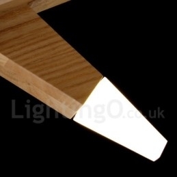 Moderne, eigentijdse houten hanglamp met 12 lampen