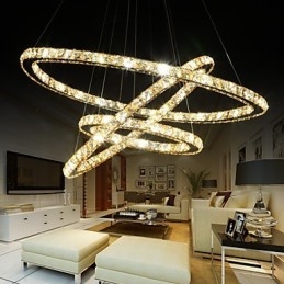Plafondverlichting met modieuze ringvormige kristallen plafondlamp