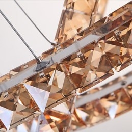 Plafondverlichting met modieuze ringvormige kristallen plafondlamp