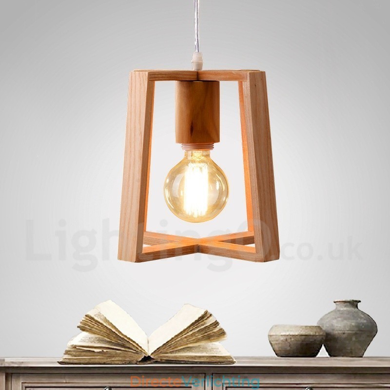 Houten moderne eigentijdse hanglamp met 1 licht