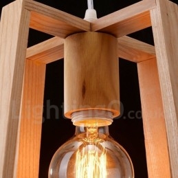 Houten moderne eigentijdse hanglamp met 1 licht