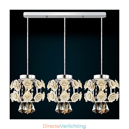 Bloemen en Kristallen Kroonluchter Hanglamp Bloemen en Kristallen Kroonluchter Hanglamp