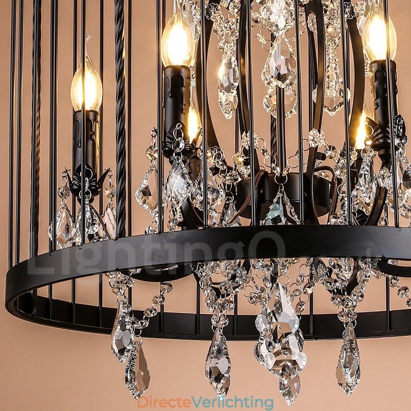 Retro Vintage Metalen 4-Lichts Vogelkooi Hanglamp