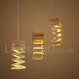Moderne, eigentijdse houten hanglamp