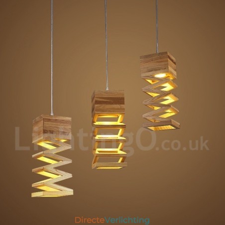 Moderne, eigentijdse houten hanglamp Moderne, eigentijdse houten hanglamp
