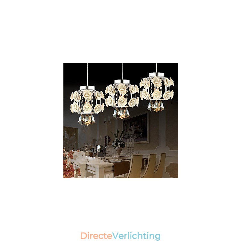 Bloemen en Kristallen Kroonluchter Hanglamp