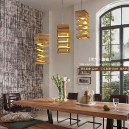 Moderne, eigentijdse houten hanglamp