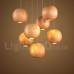 Rustieke Lodge Houten Bol Hanglamp