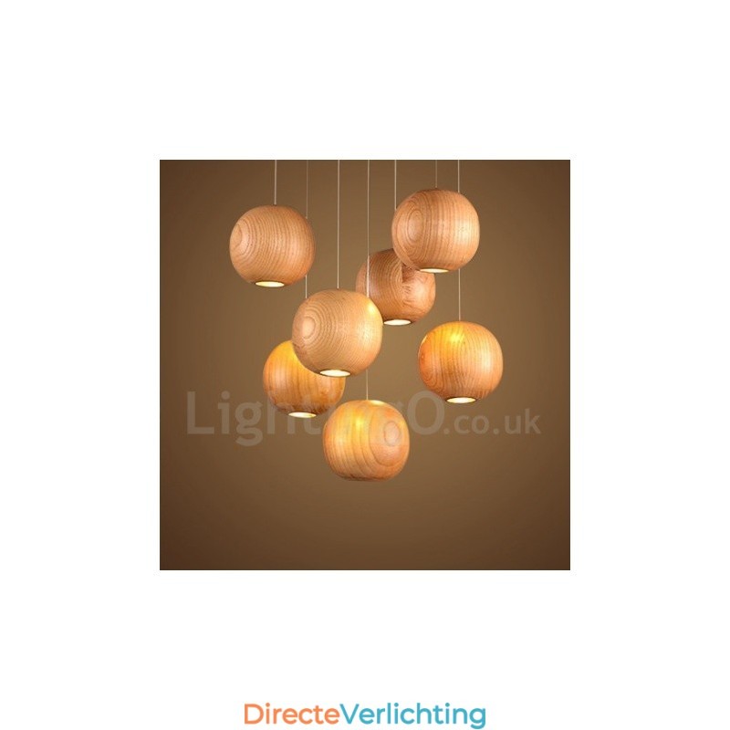 Rustieke Lodge Houten Bol Hanglamp
