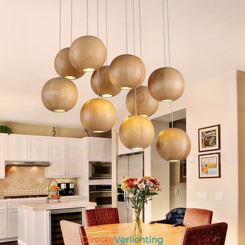 Rustieke Lodge Houten Bol Hanglamp