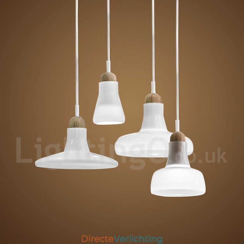 Retro Vintage Hanglamp met Glazen Kap Lamp