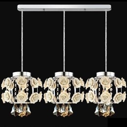 Bloemen en Kristallen Kroonluchter Hanglamp
