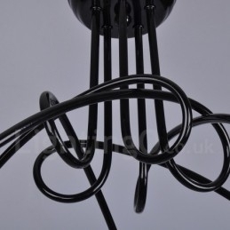 Zwarte Country Metal 5-lichts kroonluchterlamp
