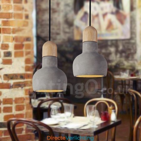 Retro Vintage Houten Beton Enkelvoudige Hanglamp Retro Vintage Houten Beton Enkelvoudige Hanglamp