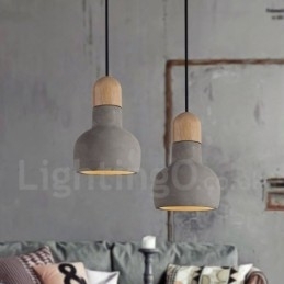 Retro Vintage Houten Beton Enkelvoudige Hanglamp