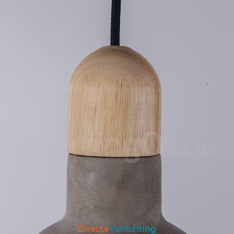 Retro Vintage Houten Beton Enkelvoudige Hanglamp