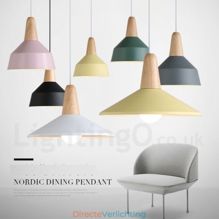 Moderne eigentijdse houten metalen multi-kleuren hanglamp Moderne eigentijdse houten metalen multi-kleuren hanglamp