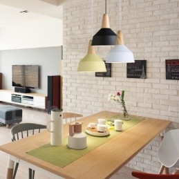 Moderne eigentijdse houten metalen multi-kleuren hanglamp
