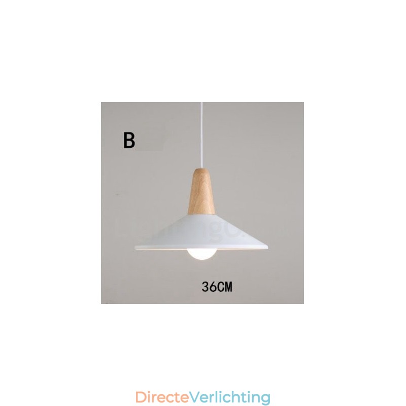 Moderne eigentijdse houten metalen multi-kleuren hanglamp