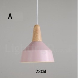 Moderne eigentijdse houten metalen multi-kleuren hanglamp