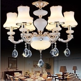 De luxe Natural Jade hanglamp van de Europese kristallen hanglamp