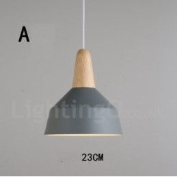 Moderne eigentijdse houten metalen multi-kleuren hanglamp