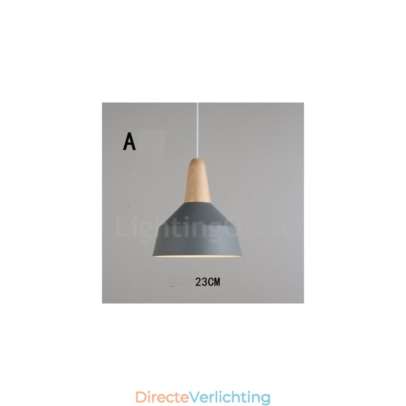 Moderne eigentijdse houten metalen multi-kleuren hanglamp