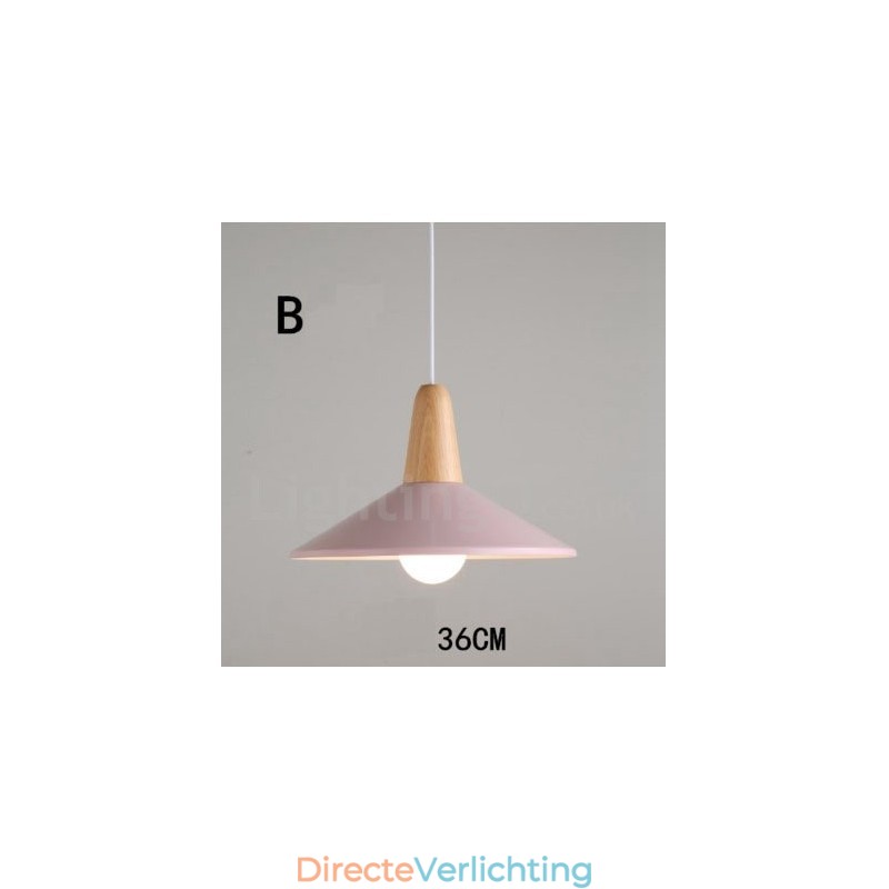 Moderne eigentijdse houten metalen multi-kleuren hanglamp
