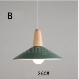 Moderne eigentijdse houten metalen multi-kleuren hanglamp