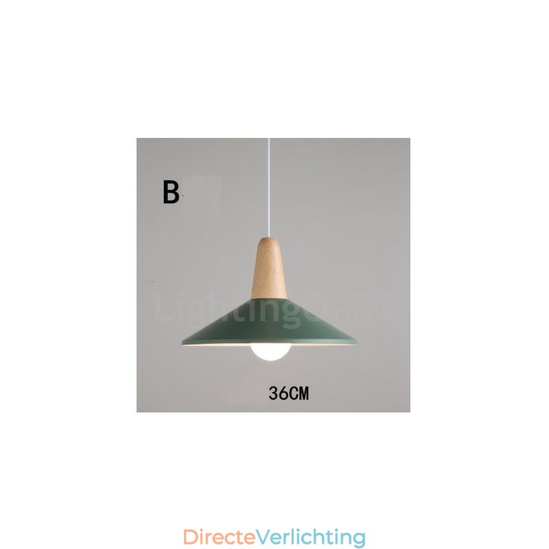Moderne eigentijdse houten metalen multi-kleuren hanglamp