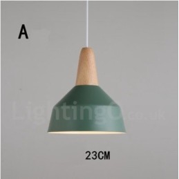 Moderne eigentijdse houten metalen multi-kleuren hanglamp