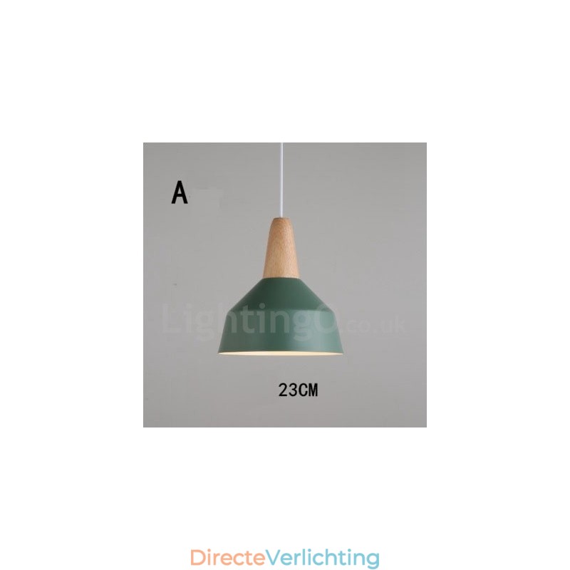 Moderne eigentijdse houten metalen multi-kleuren hanglamp